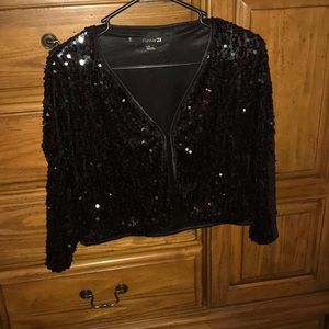 Black sequin cardigan